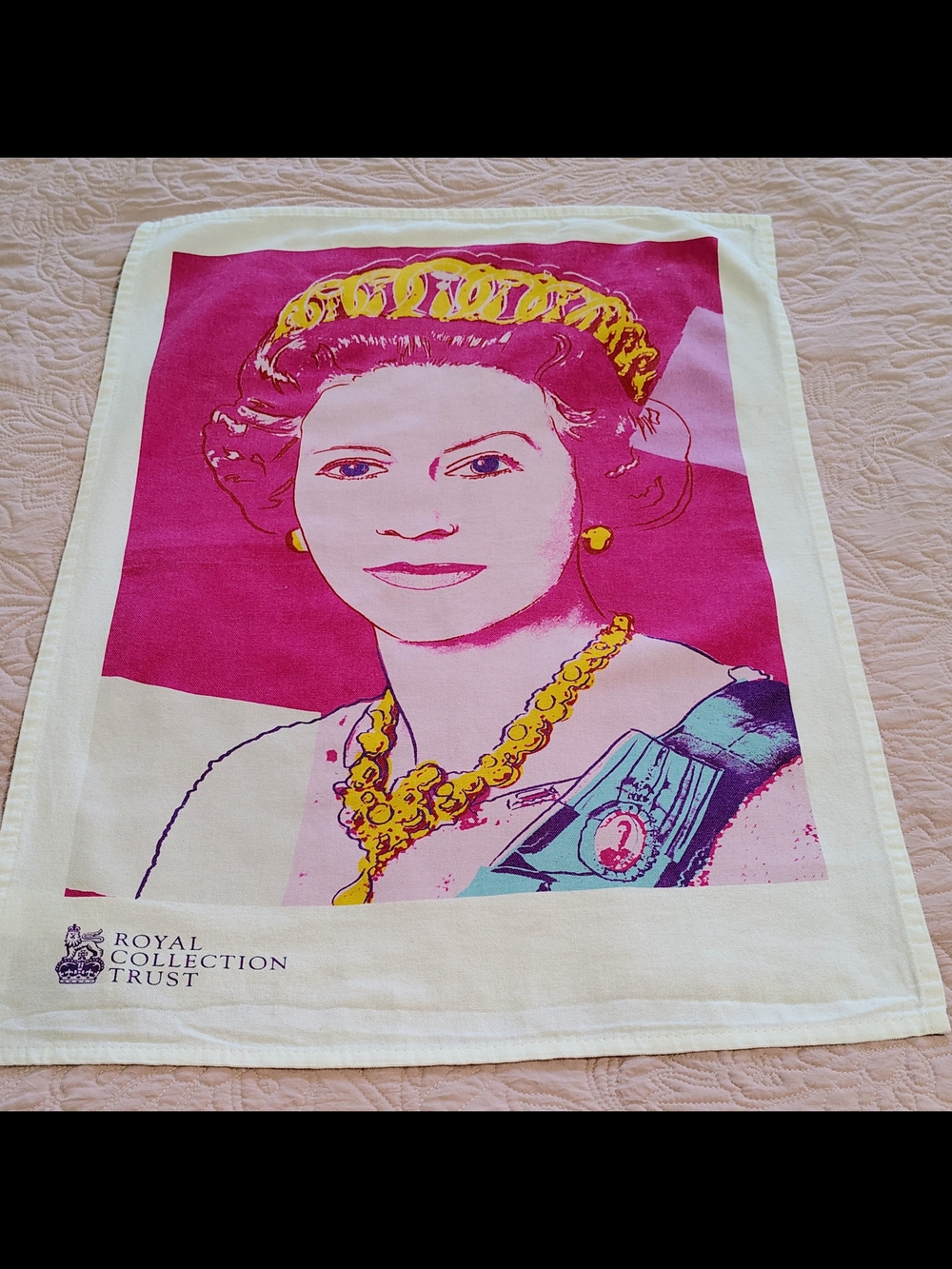 Queen Elizabeth Andy Warhol Reigning Of Queens COTTON TEA TOWEL Royal Collection